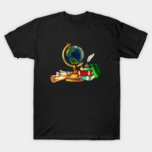 Royalcore - Dark Academia - Vintage Globe T-Shirt